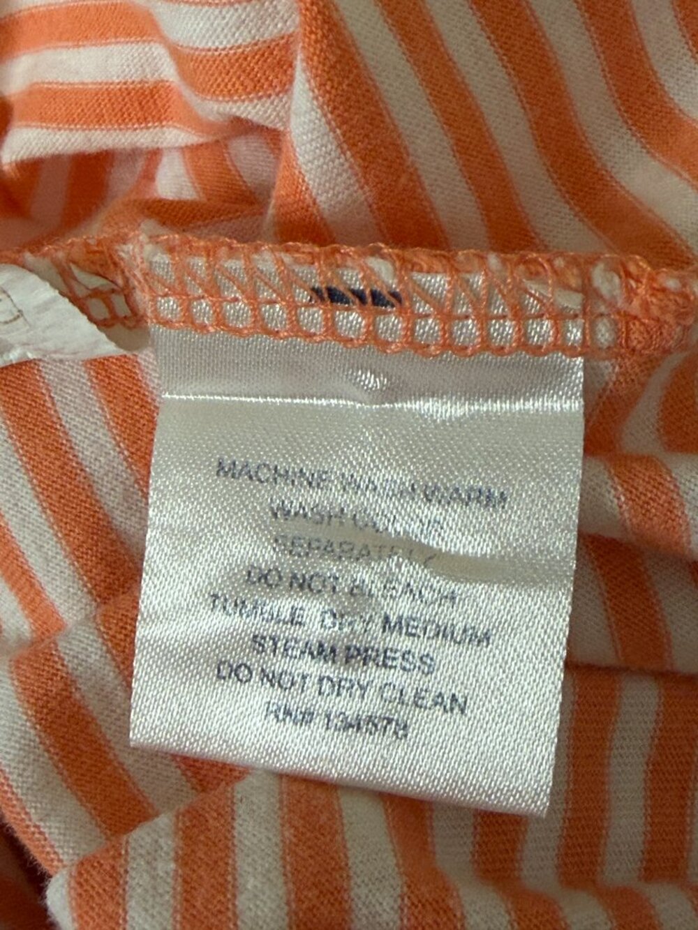 Vineyard Vines Classic Fit Mens Polo Golf Shirt Top Knit Stripe Orange XL - Picture 6 of 6